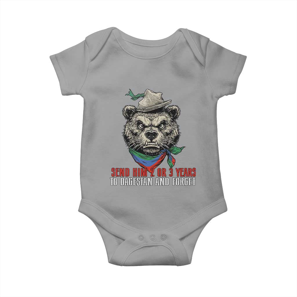 Dagestan Bear MMA Fighter Discipline Baby Onesie Send Him 2 3 Years and Forget - Wonder Print Shop