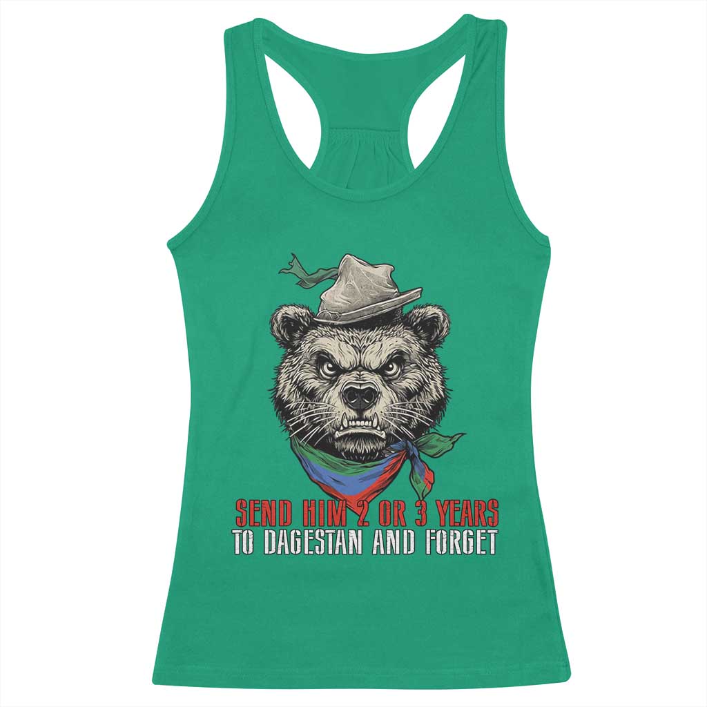 Dagestan Bear MMA Fighter Discipline Racerback Tank Top Send Him 2 3 Years and Forget - Wonder Print Shop