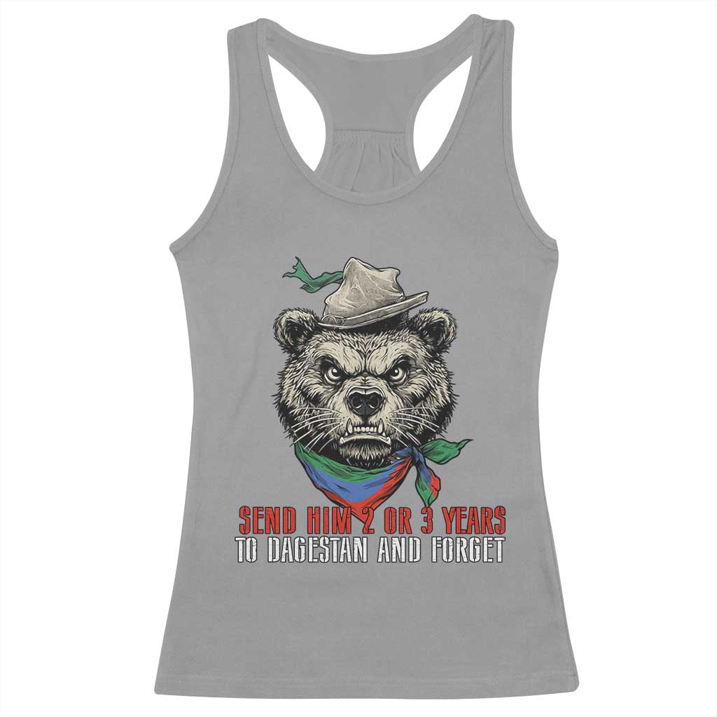 Dagestan Bear MMA Fighter Discipline Racerback Tank Top Send Him 2 3 Years and Forget - Wonder Print Shop
