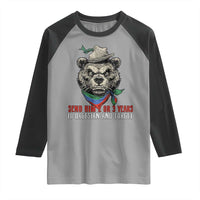 Dagestan Bear MMA Fighter Discipline Raglan Shirt Send Him 2 3 Years and Forget - Wonder Print Shop