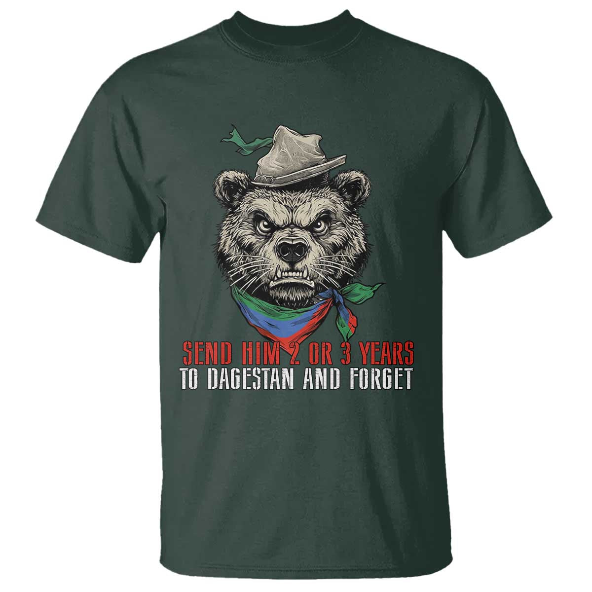 Dagestan Bear MMA Fighter Discipline T Shirt Send Him 2 3 Years and Forget - Wonder Print Shop