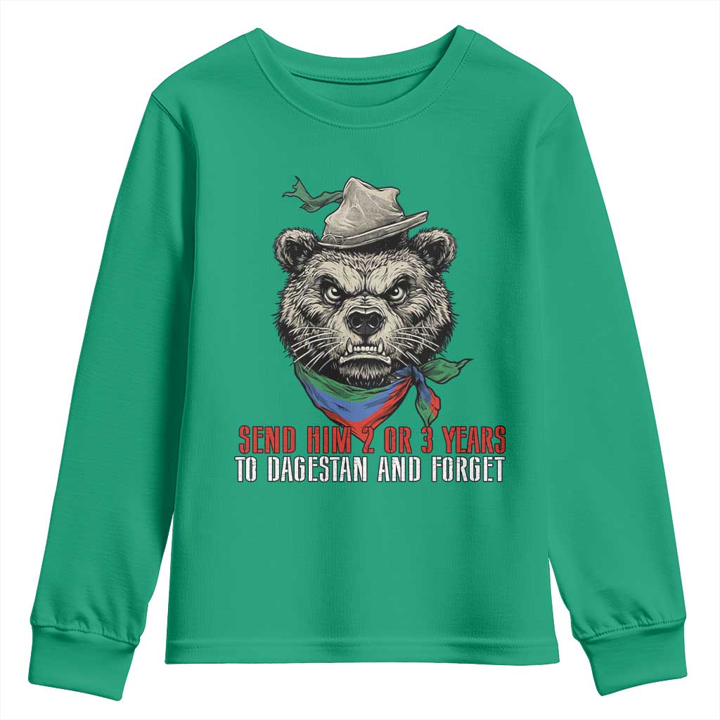 Dagestan Bear MMA Fighter Discipline Youth Sweatshirt Send Him 2 3 Years and Forget - Wonder Print Shop