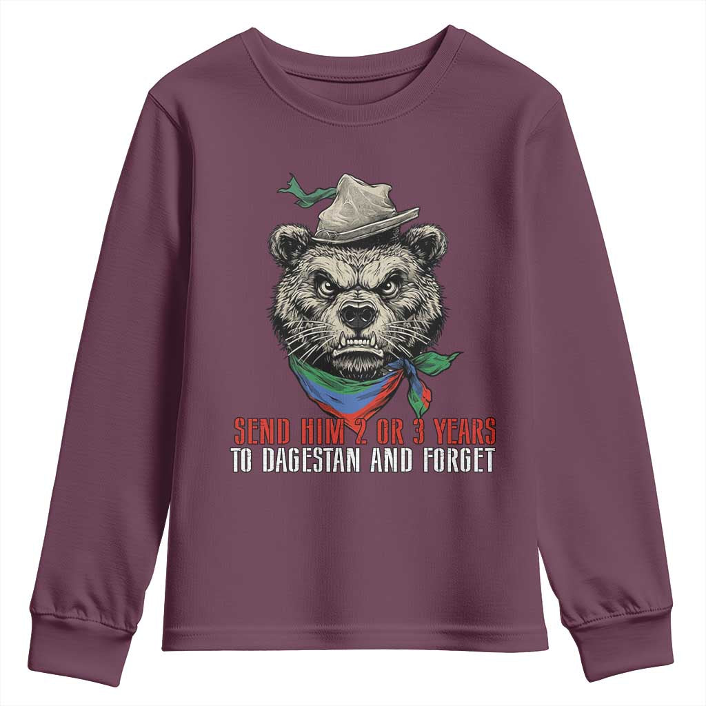 Dagestan Bear MMA Fighter Discipline Youth Sweatshirt Send Him 2 3 Years and Forget - Wonder Print Shop