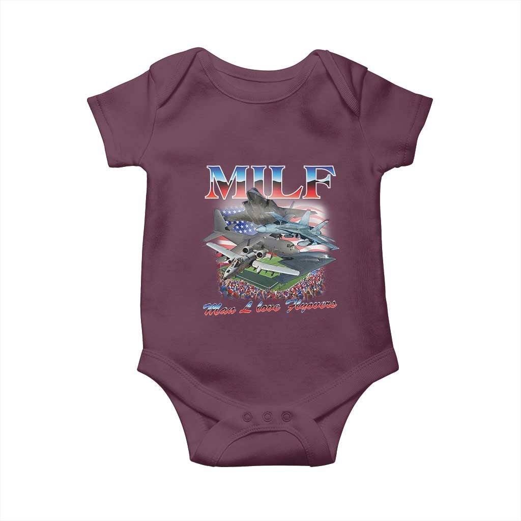 MILF Man I Love Flyovers Meme Baby Onesie for Aviation Buffs Patriotic Meme Lords - Wonder Print Shop
