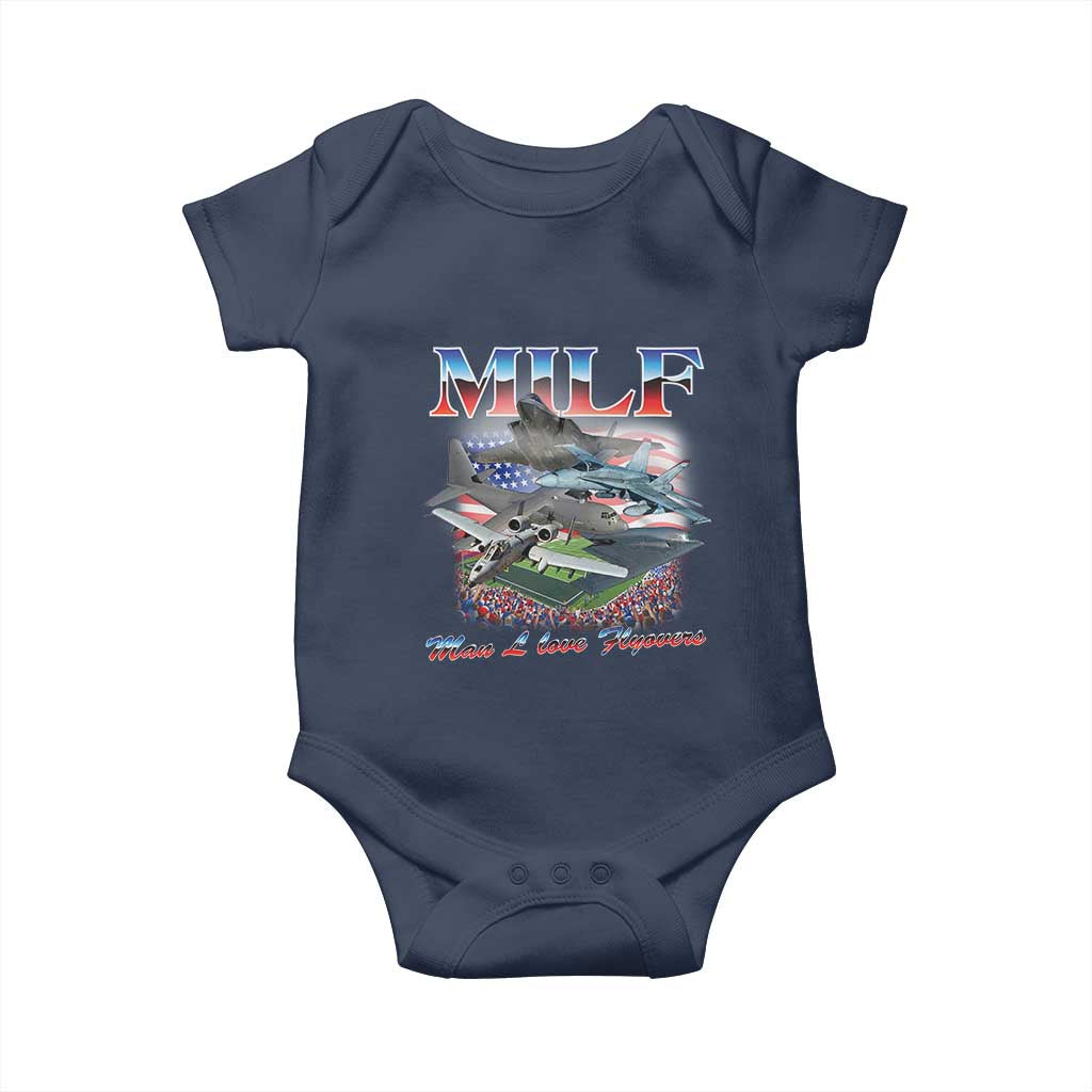 MILF Man I Love Flyovers Meme Baby Onesie for Aviation Buffs Patriotic Meme Lords - Wonder Print Shop
