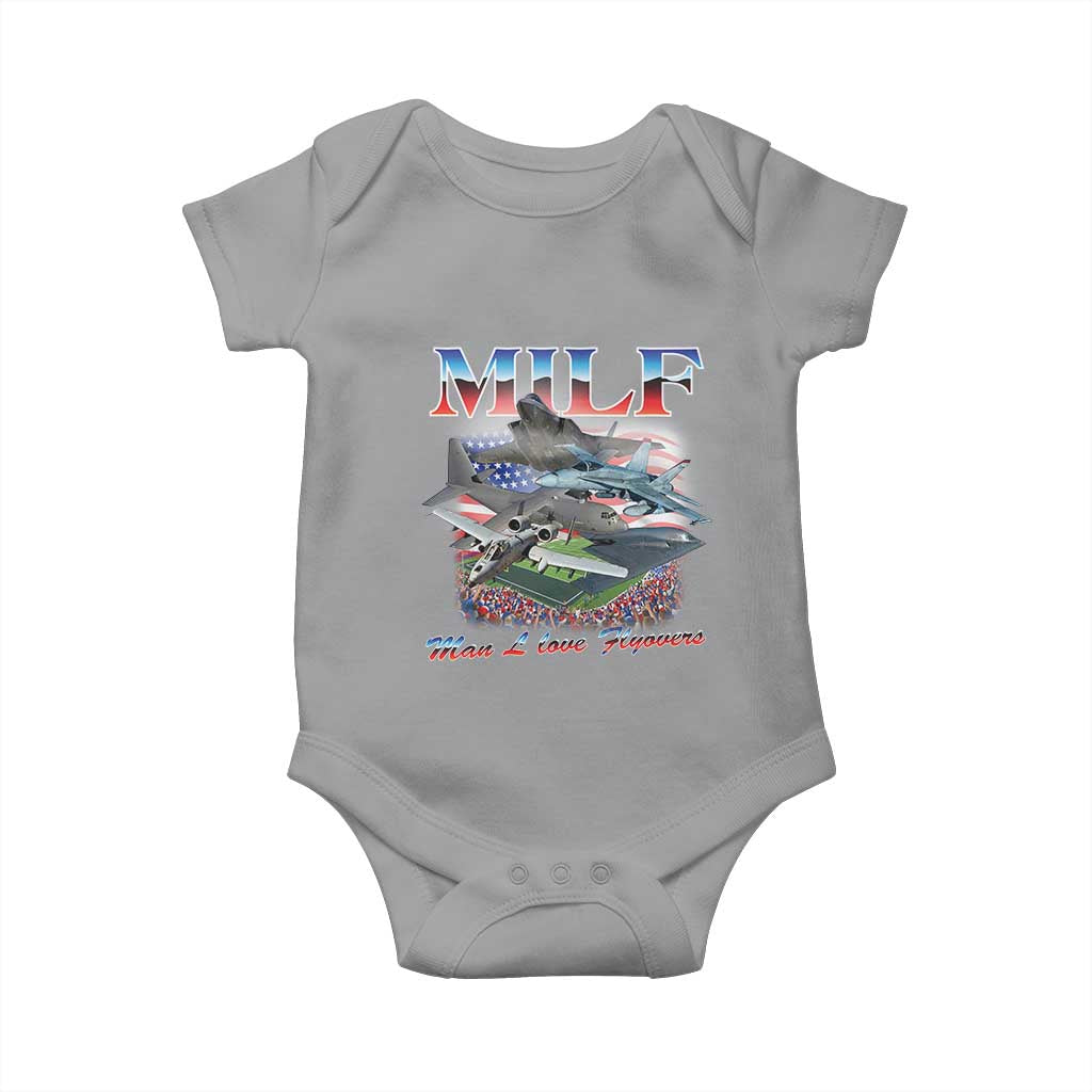 MILF Man I Love Flyovers Meme Baby Onesie for Aviation Buffs Patriotic Meme Lords - Wonder Print Shop