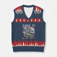 MILF Man I Love Flyovers Meme V-Neck Knit Sweater Vest for Aviation Buffs Patriotic Meme Lords - Wonder Print Shop