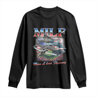MILF Man I Love Flyovers Meme Long Sleeve Shirt for Aviation Buffs Patriotic Meme Lords - Wonder Print Shop