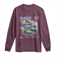 MILF Man I Love Flyovers Meme Long Sleeve Shirt for Aviation Buffs Patriotic Meme Lords - Wonder Print Shop