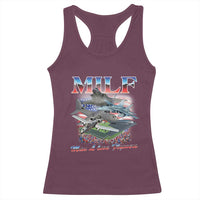 MILF Man I Love Flyovers Meme Racerback Tank Top for Aviation Buffs Patriotic Meme Lords - Wonder Print Shop