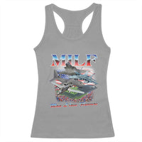 MILF Man I Love Flyovers Meme Racerback Tank Top for Aviation Buffs Patriotic Meme Lords - Wonder Print Shop