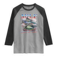 MILF Man I Love Flyovers Meme Raglan Shirt for Aviation Buffs Patriotic Meme Lords - Wonder Print Shop