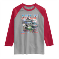 MILF Man I Love Flyovers Meme Raglan Shirt for Aviation Buffs Patriotic Meme Lords - Wonder Print Shop