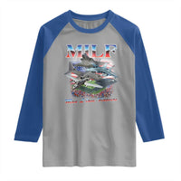 MILF Man I Love Flyovers Meme Raglan Shirt for Aviation Buffs Patriotic Meme Lords - Wonder Print Shop