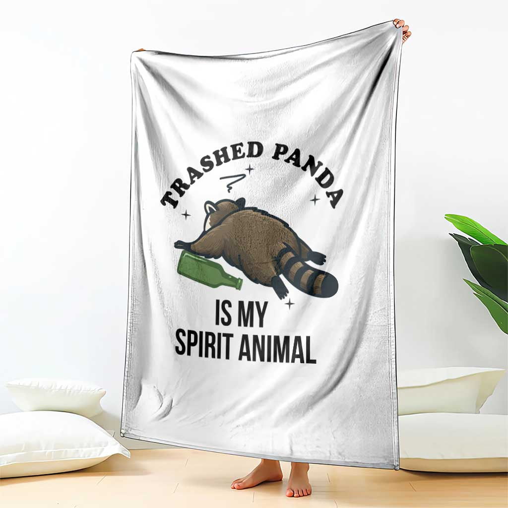 Trashed Panda Is My Spirit Animal Throw Blanket Funny Drunk Raccoon Meme for Party People Hot Mess Energy - Wonder Print Shop