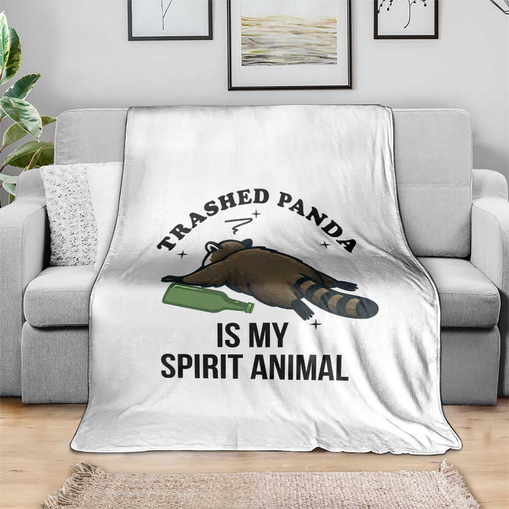Trashed Panda Is My Spirit Animal Throw Blanket Funny Drunk Raccoon Meme for Party People Hot Mess Energy - Wonder Print Shop