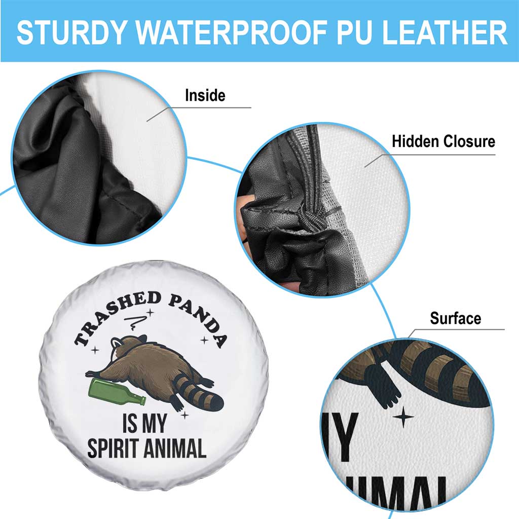Trashed Panda Is My Spirit Animal Spare Tire Cover Funny Drunk Raccoon Meme for Party People Hot Mess Energy - Wonder Print Shop