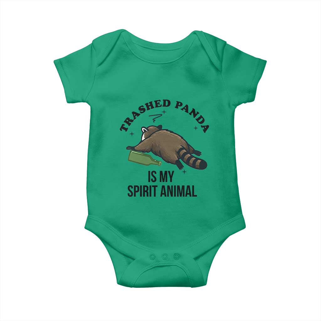 Trashed Panda Is My Spirit Animal Baby Onesie Funny Drunk Raccoon Meme for Party People Hot Mess Energy - Wonder Print Shop
