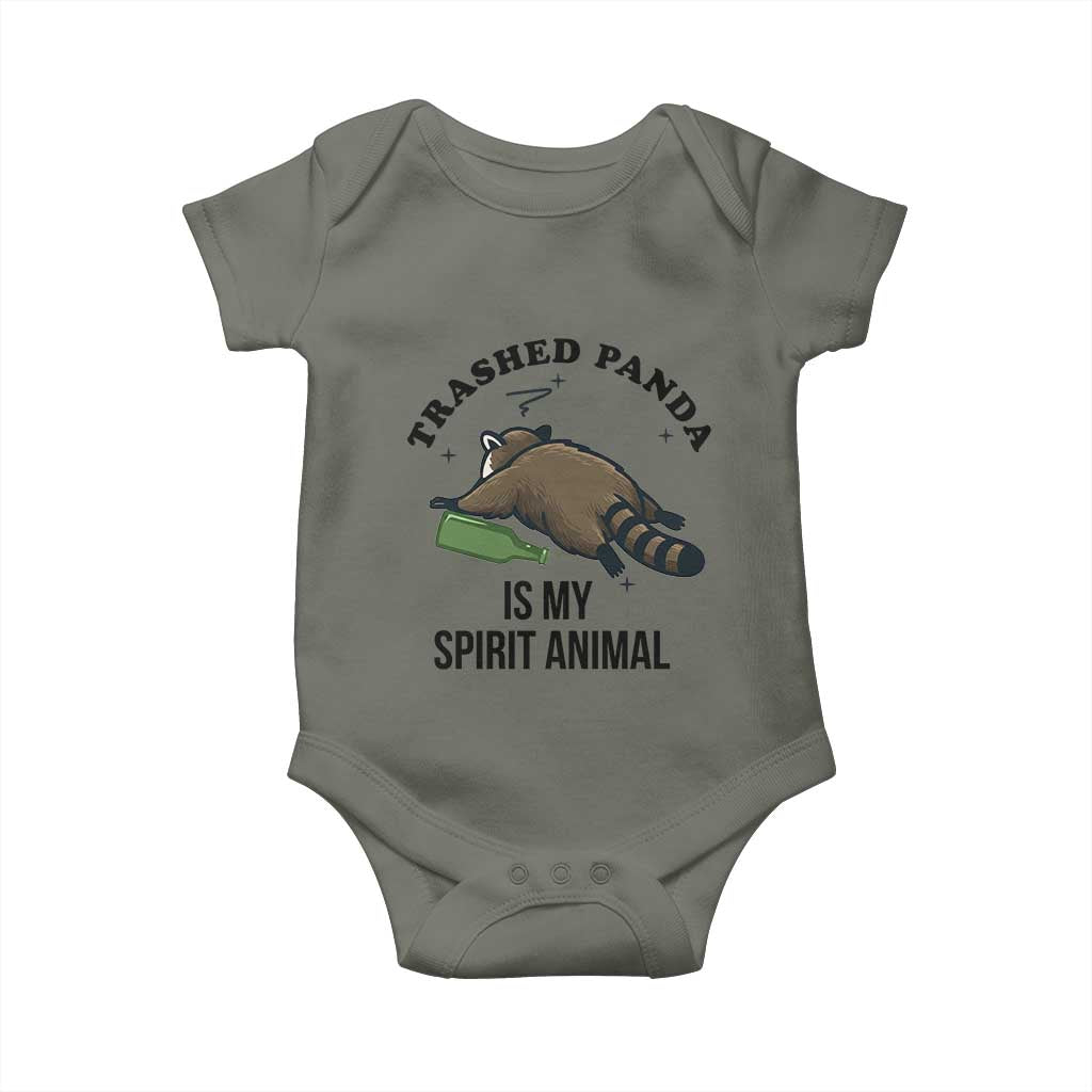 Trashed Panda Is My Spirit Animal Baby Onesie Funny Drunk Raccoon Meme for Party People Hot Mess Energy - Wonder Print Shop