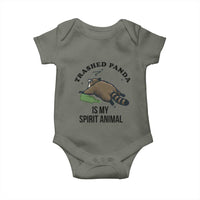 Trashed Panda Is My Spirit Animal Baby Onesie Funny Drunk Raccoon Meme for Party People Hot Mess Energy - Wonder Print Shop