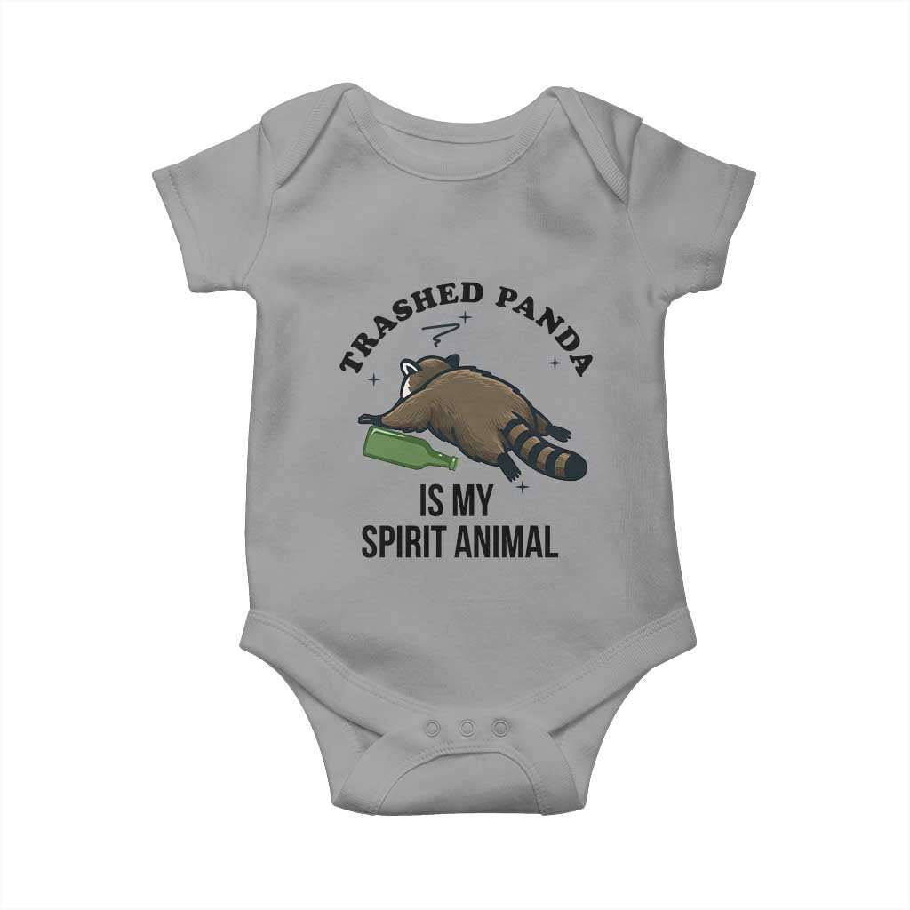 Trashed Panda Is My Spirit Animal Baby Onesie Funny Drunk Raccoon Meme for Party People Hot Mess Energy - Wonder Print Shop