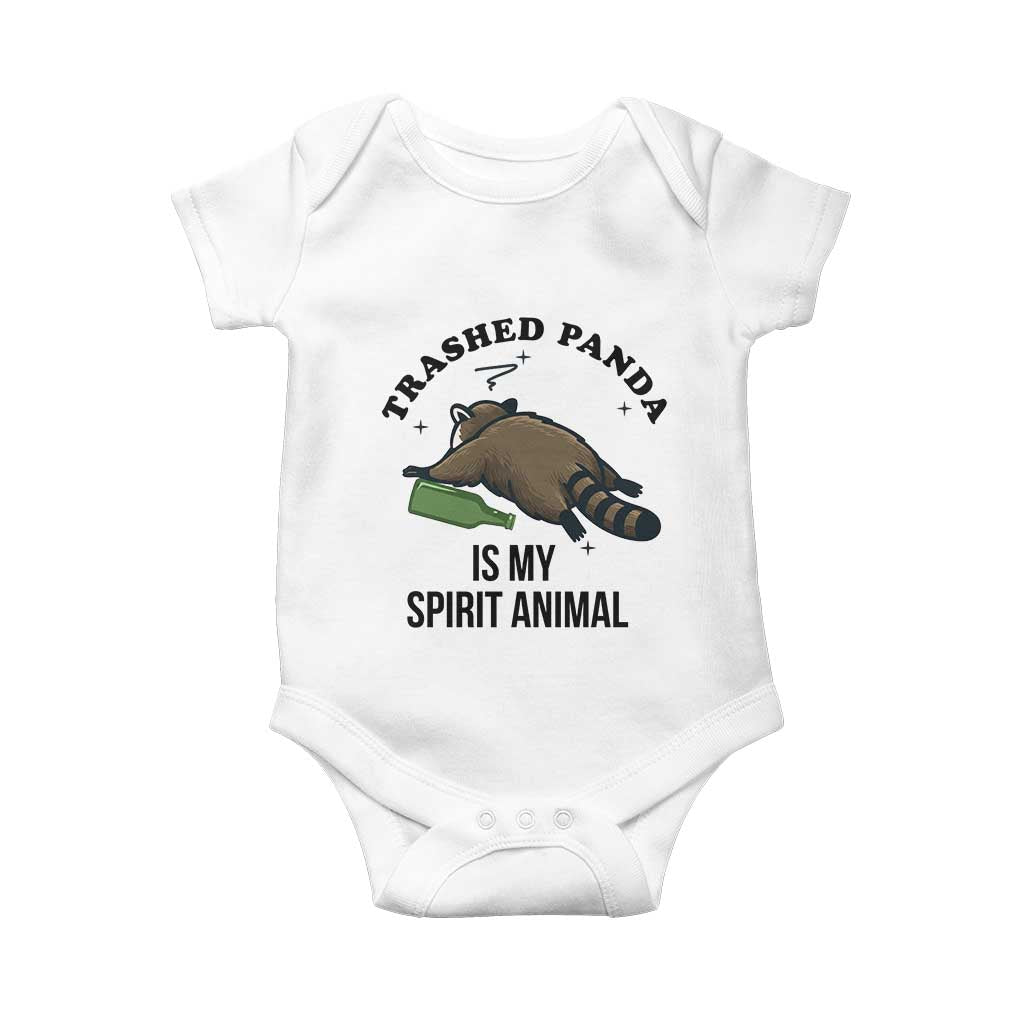 Trashed Panda Is My Spirit Animal Baby Onesie Funny Drunk Raccoon Meme for Party People Hot Mess Energy - Wonder Print Shop