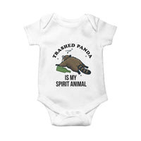 Trashed Panda Is My Spirit Animal Baby Onesie Funny Drunk Raccoon Meme for Party People Hot Mess Energy - Wonder Print Shop