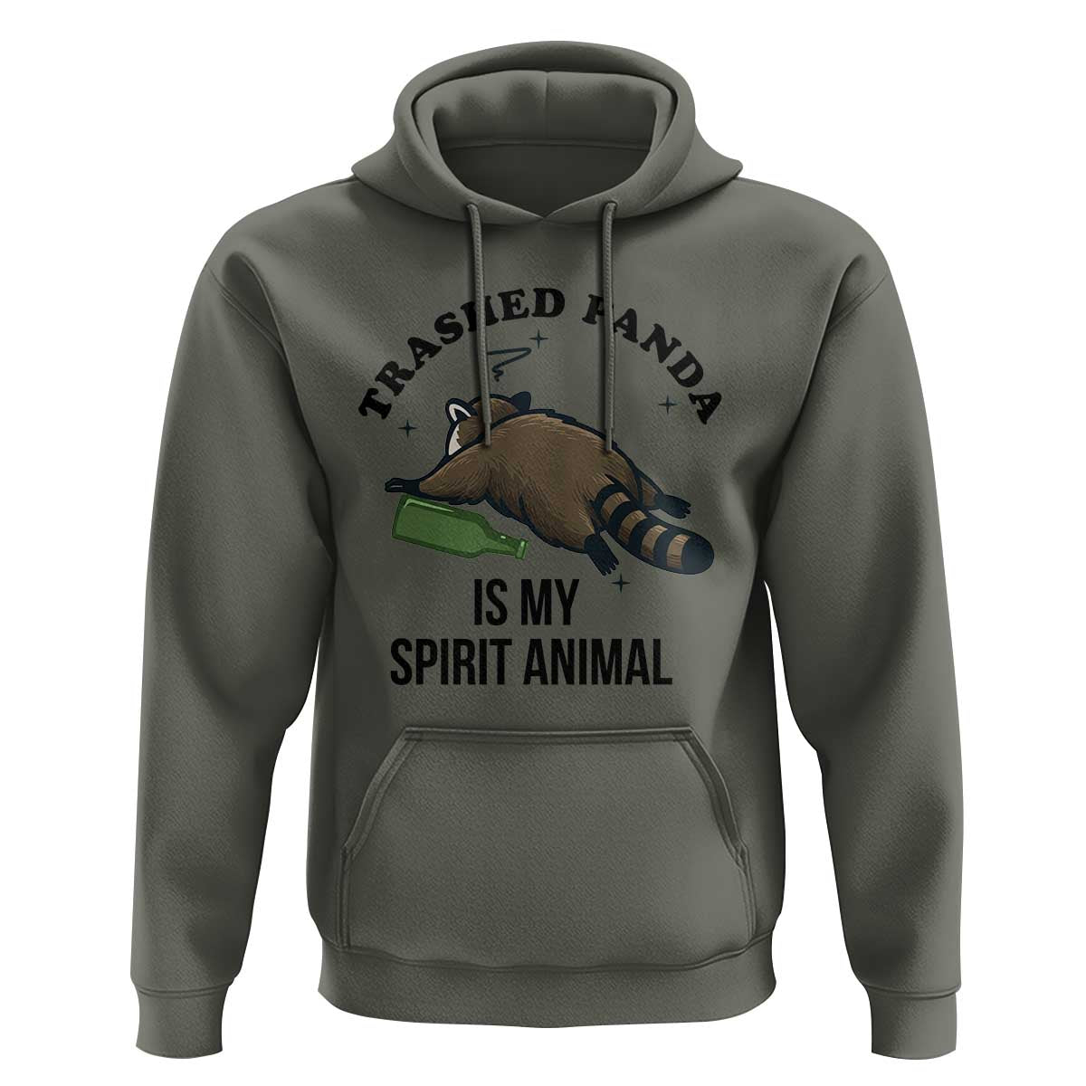 Trashed Panda Is My Spirit Animal Hoodie Funny Drunk Raccoon Meme for Party People Hot Mess Energy - Wonder Print Shop