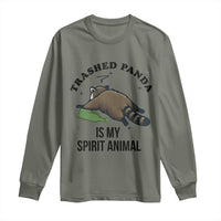 Trashed Panda Is My Spirit Animal Long Sleeve Shirt Funny Drunk Raccoon Meme for Party People Hot Mess Energy - Wonder Print Shop