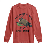 Trashed Panda Is My Spirit Animal Long Sleeve Shirt Funny Drunk Raccoon Meme for Party People Hot Mess Energy - Wonder Print Shop
