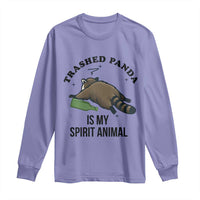 Trashed Panda Is My Spirit Animal Long Sleeve Shirt Funny Drunk Raccoon Meme for Party People Hot Mess Energy - Wonder Print Shop