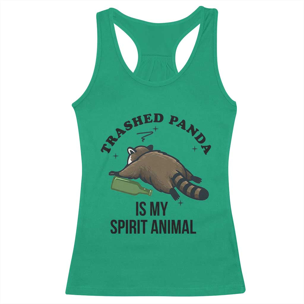 Trashed Panda Is My Spirit Animal Racerback Tank Top Funny Drunk Raccoon Meme for Party People Hot Mess Energy - Wonder Print Shop