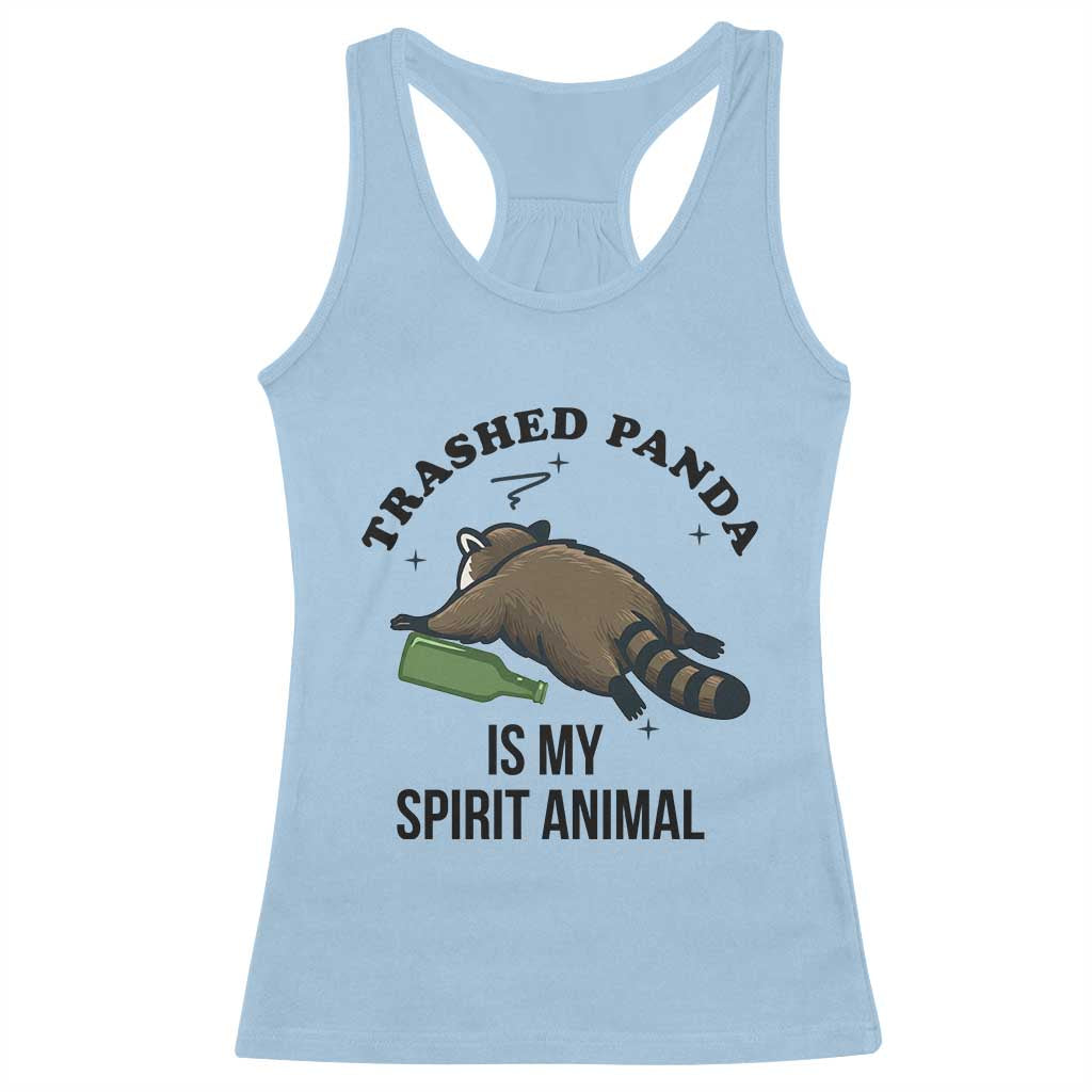 Trashed Panda Is My Spirit Animal Racerback Tank Top Funny Drunk Raccoon Meme for Party People Hot Mess Energy - Wonder Print Shop