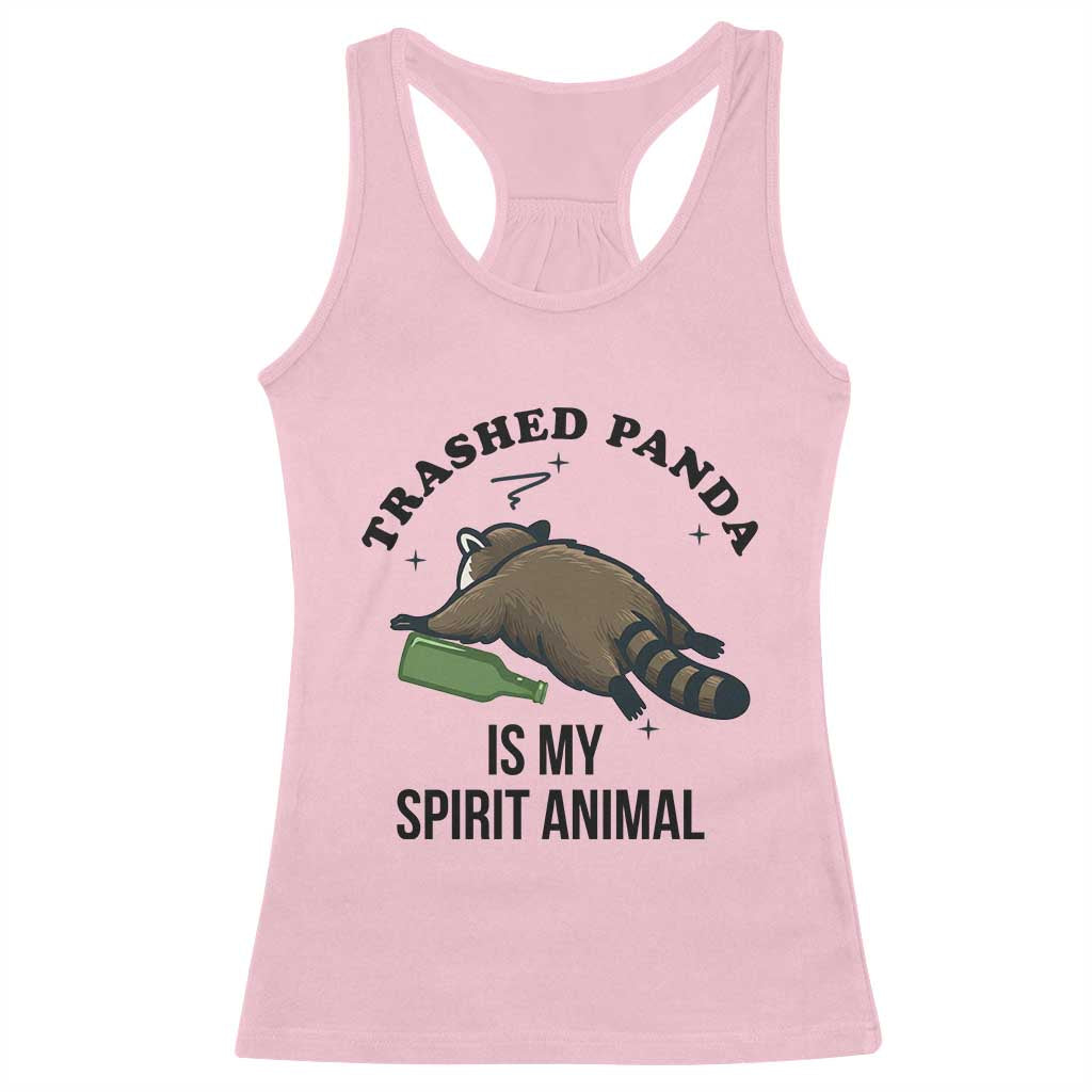 Trashed Panda Is My Spirit Animal Racerback Tank Top Funny Drunk Raccoon Meme for Party People Hot Mess Energy - Wonder Print Shop