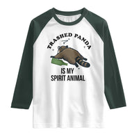 Trashed Panda Is My Spirit Animal Raglan Shirt Funny Drunk Raccoon Meme for Party People Hot Mess Energy - Wonder Print Shop