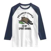 Trashed Panda Is My Spirit Animal Raglan Shirt Funny Drunk Raccoon Meme for Party People Hot Mess Energy - Wonder Print Shop