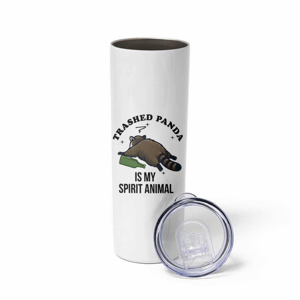 Trashed Panda Is My Spirit Animal Skinny Tumbler Funny Drunk Raccoon Meme for Party People Hot Mess Energy - Wonder Print Shop