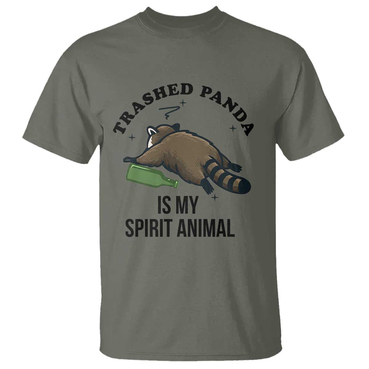 Trashed Panda Is My Spirit Animal T Shirt Funny Drunk Raccoon Meme for Party People Hot Mess Energy - Wonder Print Shop