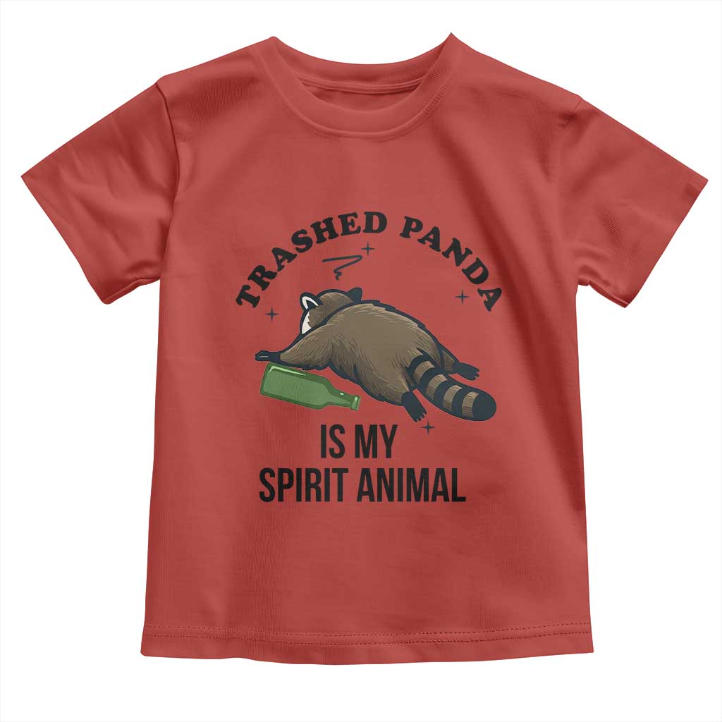 Trashed Panda Is My Spirit Animal Toddler T Shirt Funny Drunk Raccoon Meme for Party People Hot Mess Energy - Wonder Print Shop