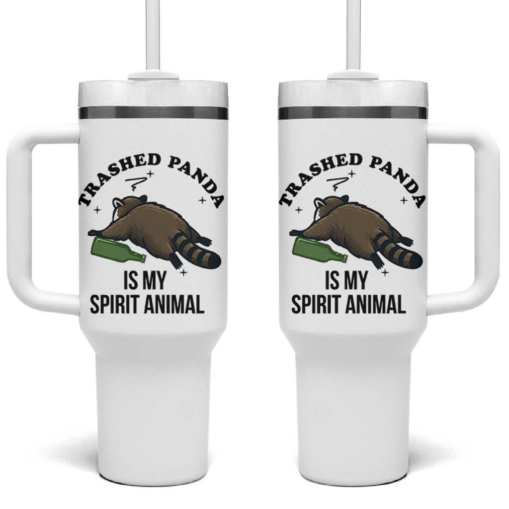Trashed Panda Is My Spirit Animal Tumbler With Handle Funny Drunk Raccoon Meme for Party People Hot Mess Energy - Wonder Print Shop
