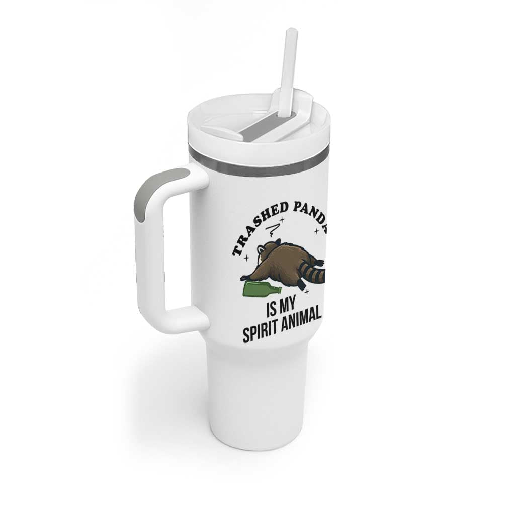 Trashed Panda Is My Spirit Animal Tumbler With Handle Funny Drunk Raccoon Meme for Party People Hot Mess Energy - Wonder Print Shop