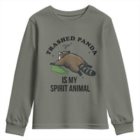 Trashed Panda Is My Spirit Animal Youth Sweatshirt Funny Drunk Raccoon Meme for Party People Hot Mess Energy - Wonder Print Shop