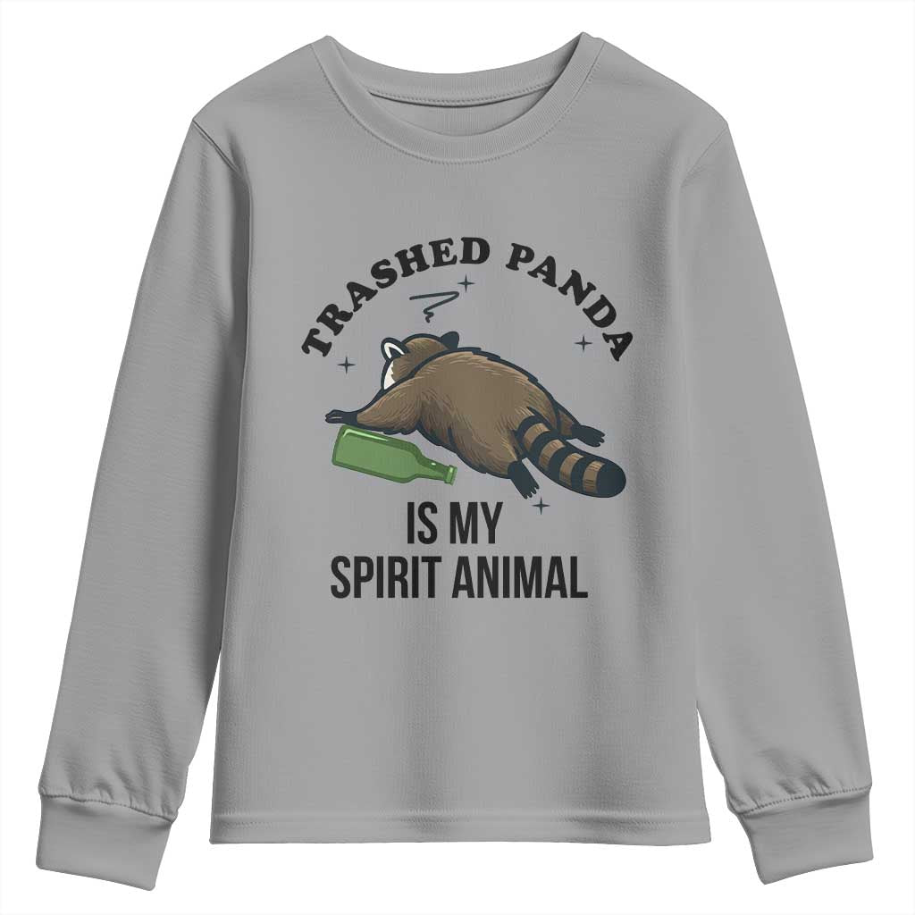 Trashed Panda Is My Spirit Animal Youth Sweatshirt Funny Drunk Raccoon Meme for Party People Hot Mess Energy - Wonder Print Shop