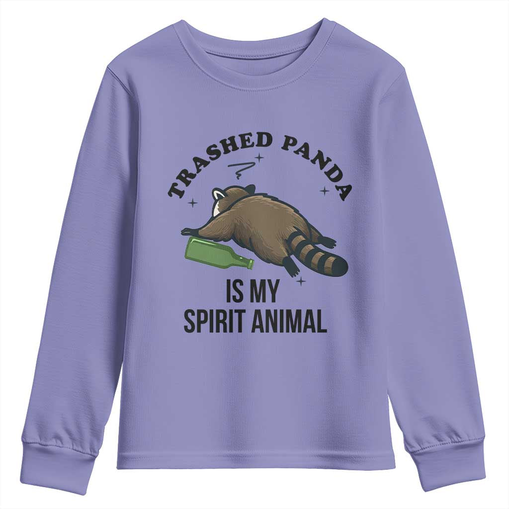 Trashed Panda Is My Spirit Animal Youth Sweatshirt Funny Drunk Raccoon Meme for Party People Hot Mess Energy - Wonder Print Shop
