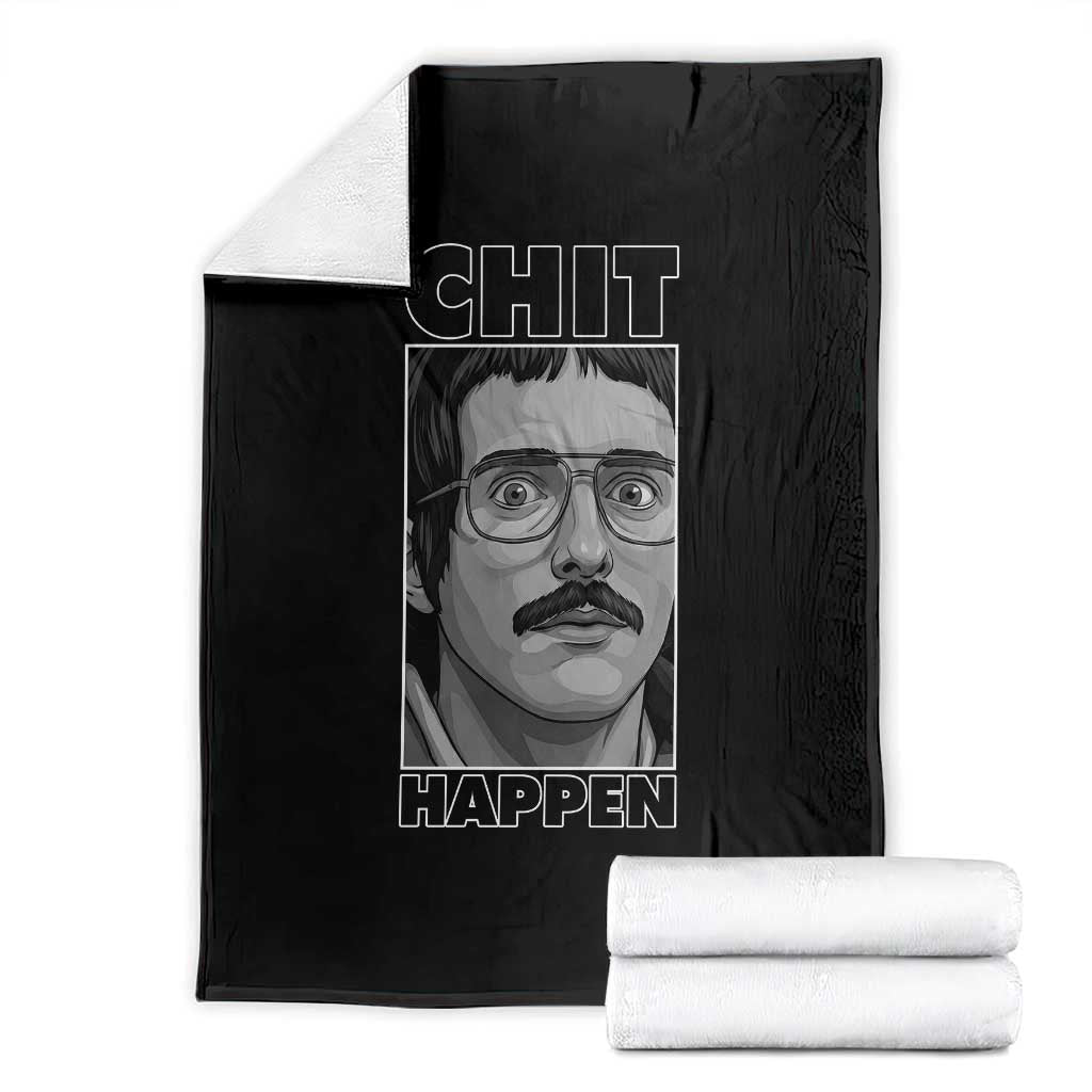 Chit Happens Meme Throw Blanket Funny Weird Guy Meme Unhinged Humor Energy - Wonder Print Shop