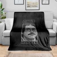Chit Happens Meme Throw Blanket Funny Weird Guy Meme Unhinged Humor Energy - Wonder Print Shop