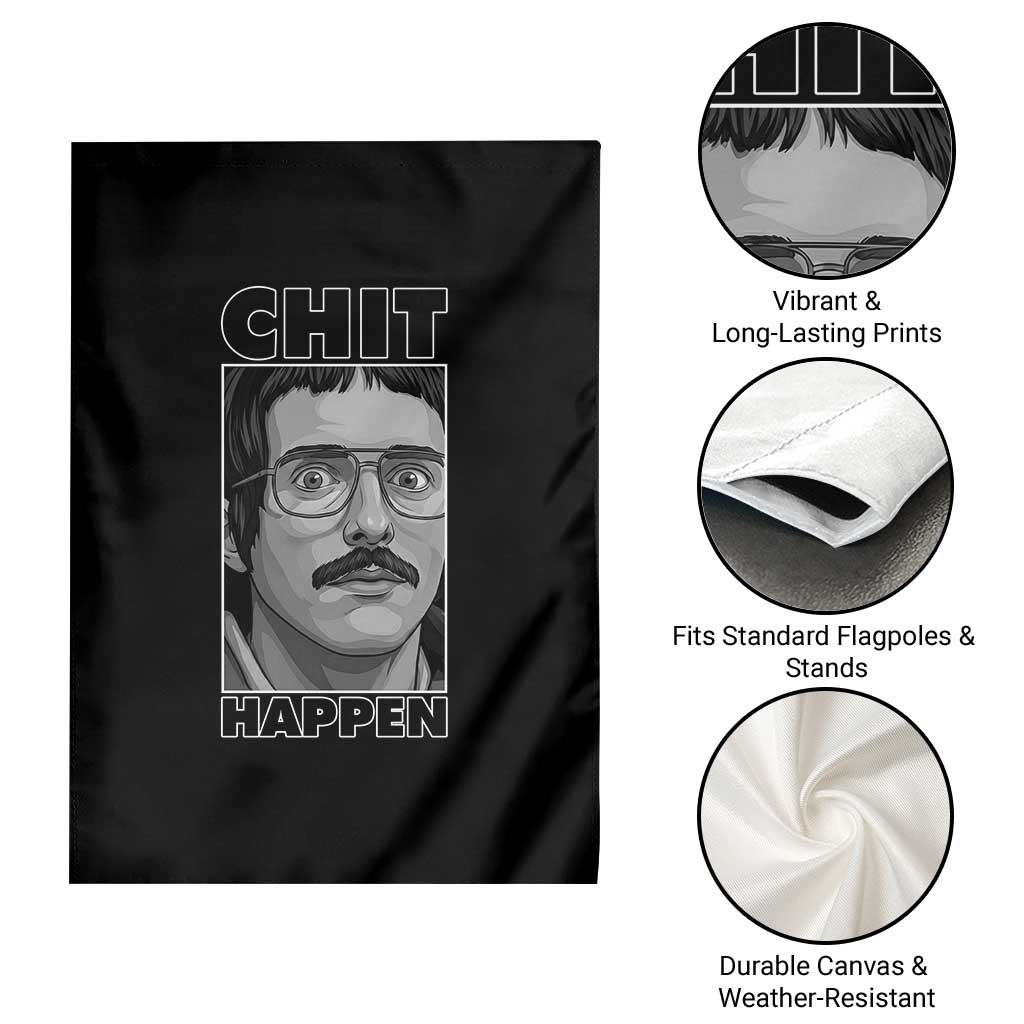 Chit Happens Meme Garden Flag Funny Weird Guy Meme Unhinged Humor Energy - Wonder Print Shop