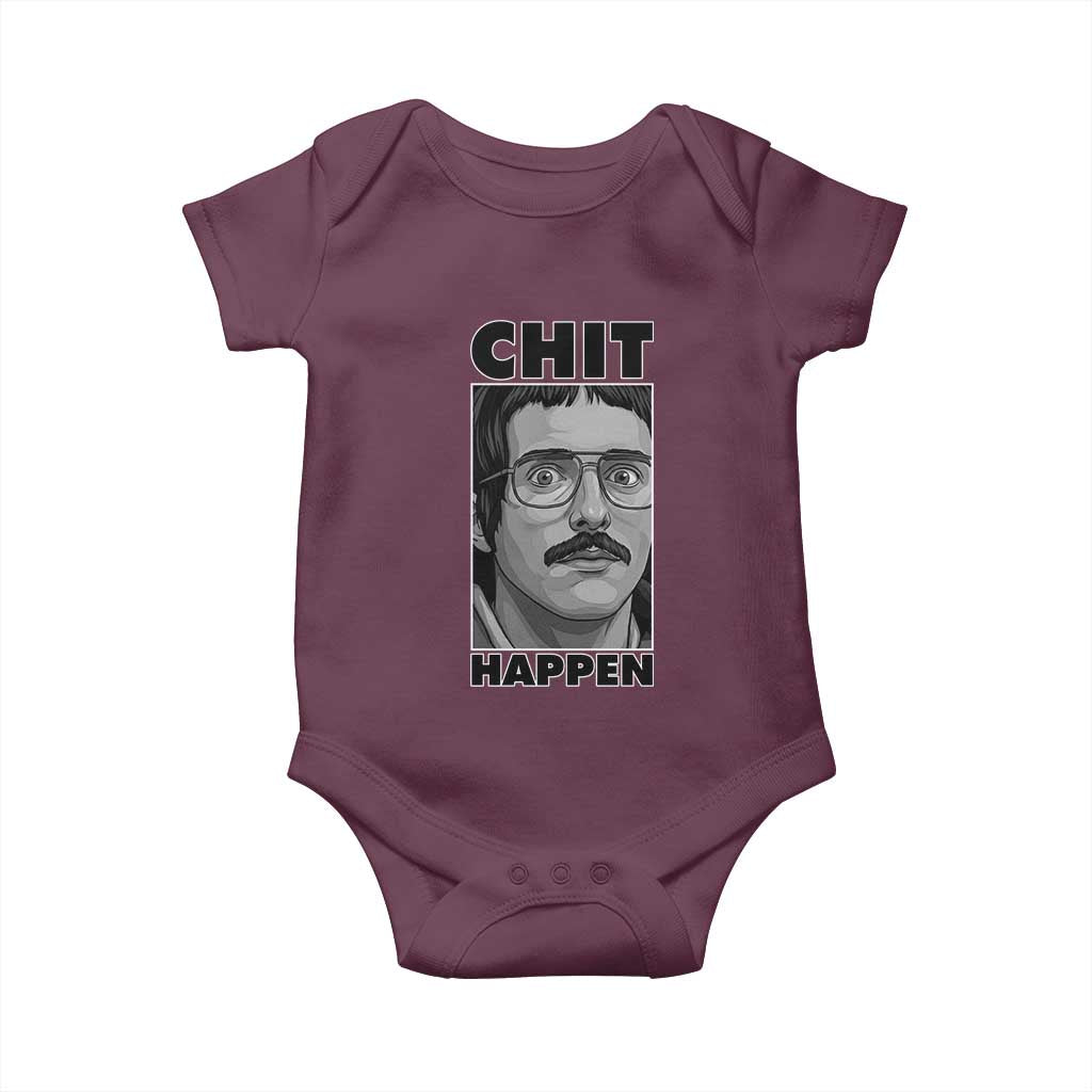 Chit Happens Meme Baby Onesie Funny Weird Guy Meme Unhinged Humor Energy - Wonder Print Shop