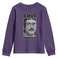 Chit Happens Meme Youth Sweatshirt Funny Weird Guy Meme Unhinged Humor Energy - Wonder Print Shop