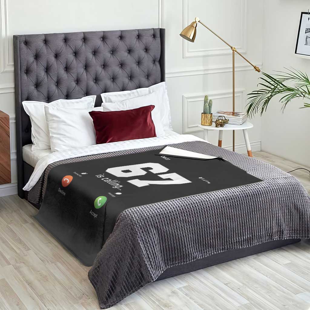 67 Is Calling Meme Throw Blanket Funny Six Seven Phone Call Screen - Wonder Print Shop